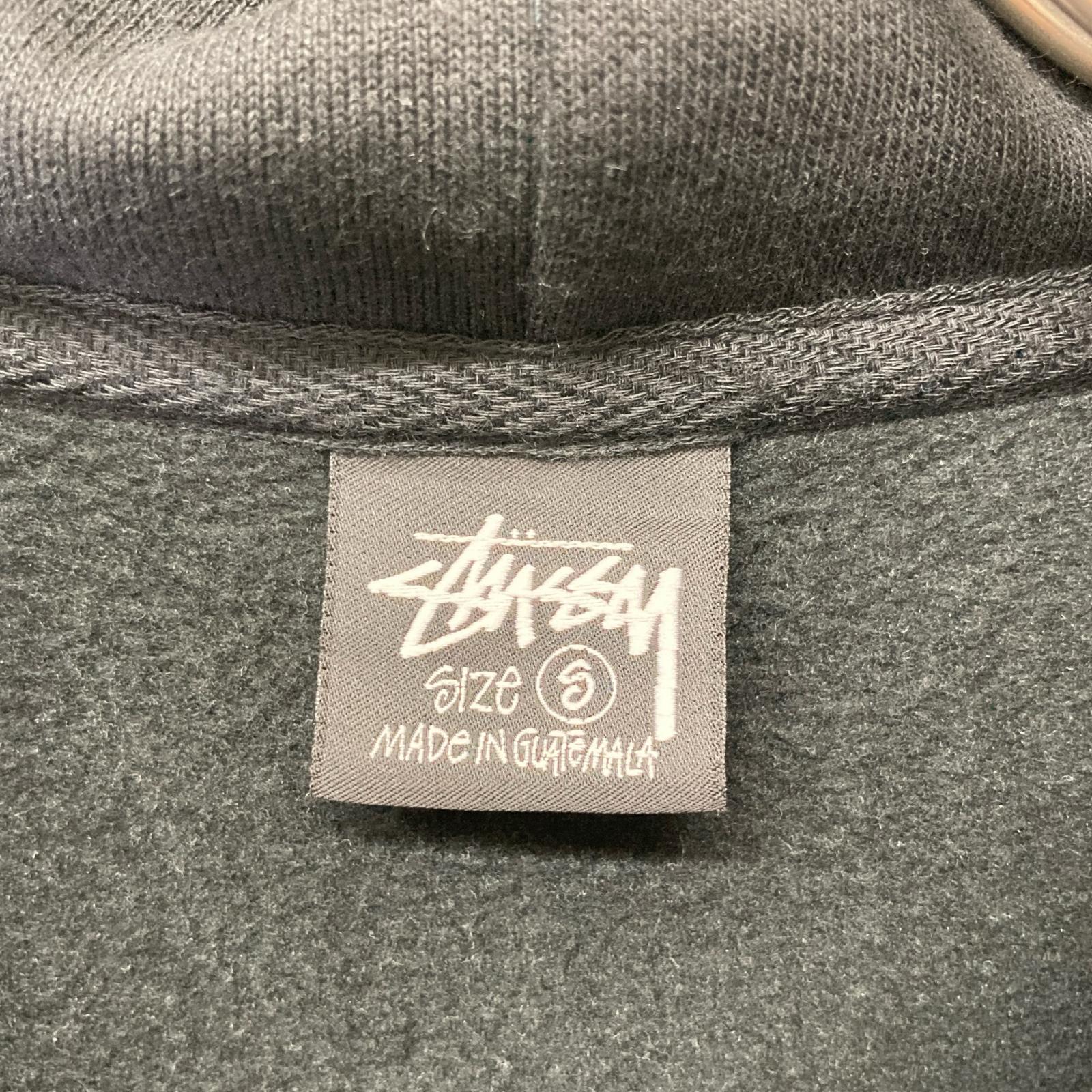 stussy ステューシー Z4000SAS ブラック コットン混 裏起毛 ロゴフーディパーカー トップス