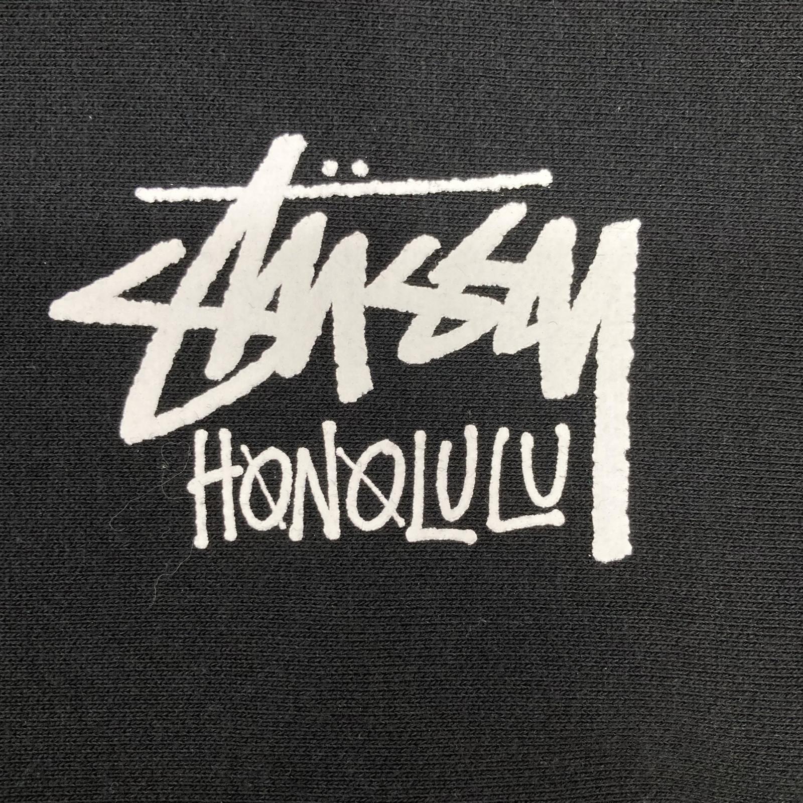 stussy ステューシー Z4000SAS ブラック コットン混 裏起毛 ロゴフーディパーカー トップス