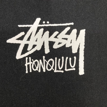 stussy ステューシー Z4000SAS ブラック コットン混 裏起毛 ロゴフーディパーカー トップス