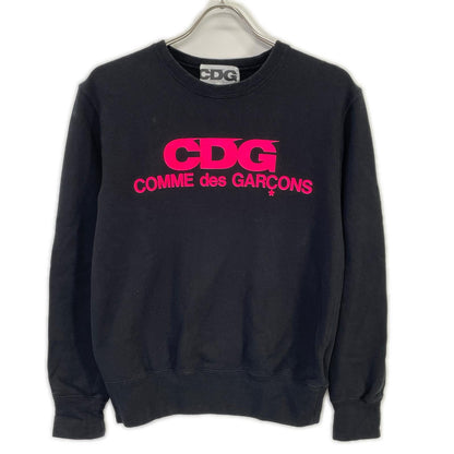 CDG シーディージー SZ-T087 ブラック コットン ロゴスウェット トップス