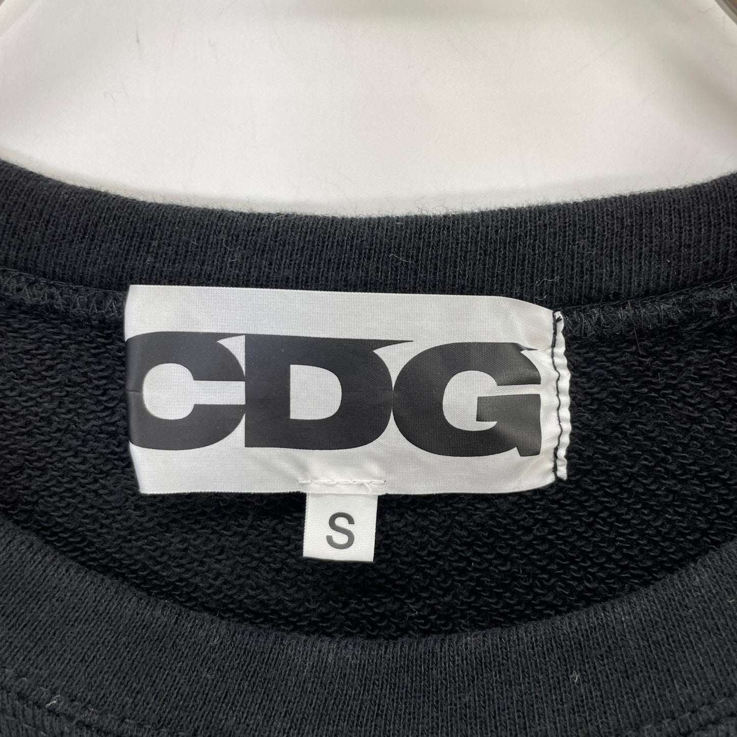 CDG シーディージー SZ-T087 ブラック コットン ロゴスウェット トップス