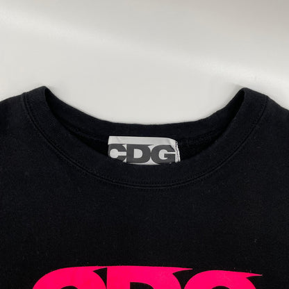 CDG シーディージー SZ-T087 ブラック コットン ロゴスウェット トップス