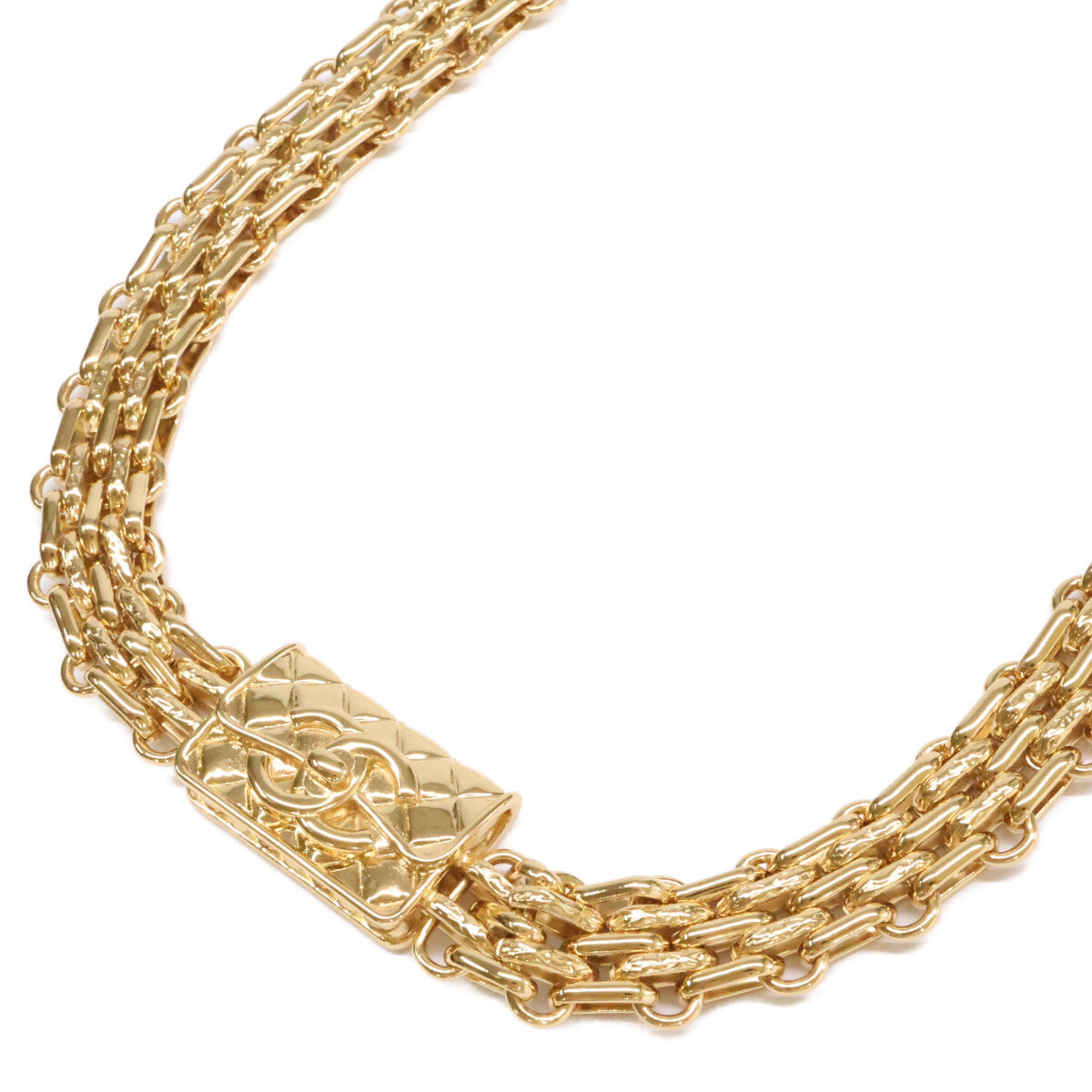 CHANEL シャネル 美品 ABB839 B23K マトラッセバッグモチーフ ココマーク チェーン ネックレス