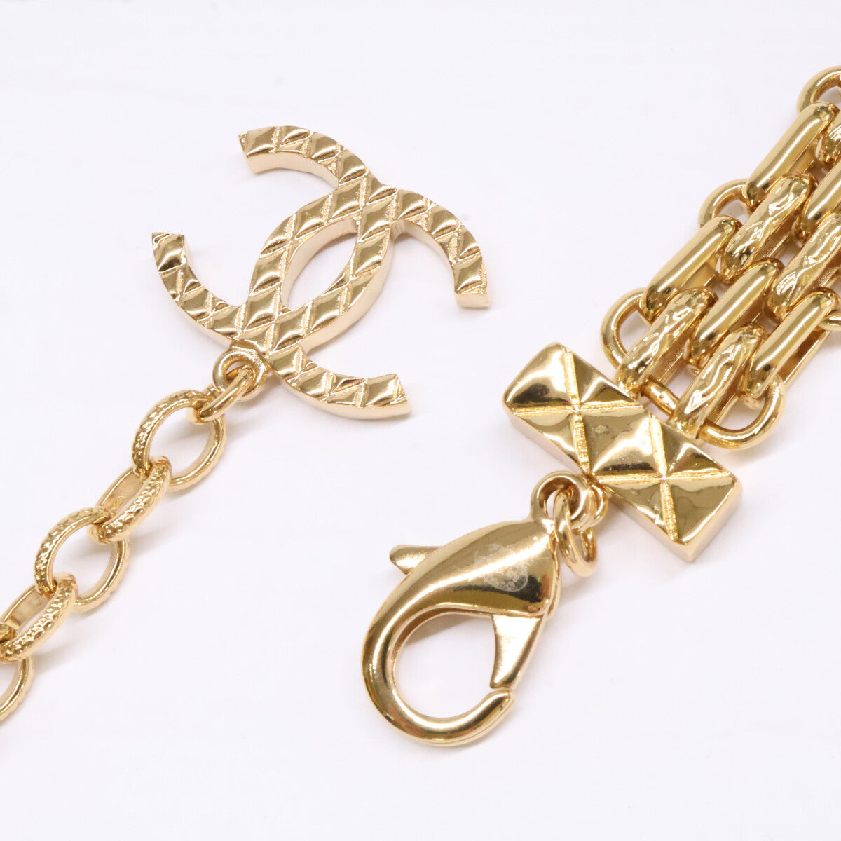 CHANEL シャネル 美品 ABB839 B23K マトラッセバッグモチーフ ココマーク チェーン ネックレス