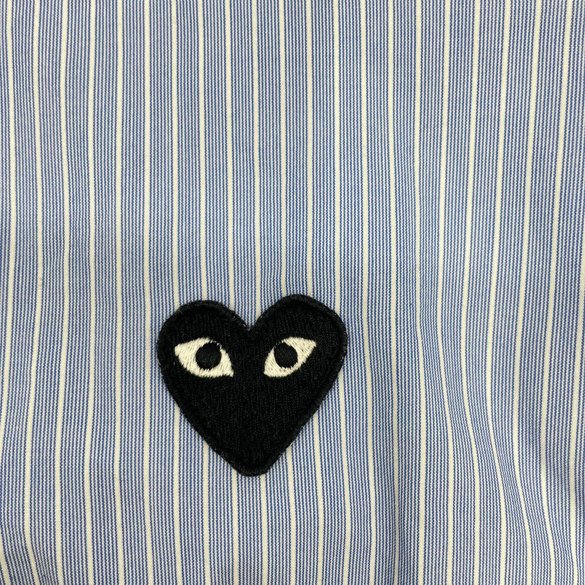 PLAYCOMMEdesGARCONS プレイコムデギャルソン AZ-B022 ブルー ストライプ 半袖シャツ トップス