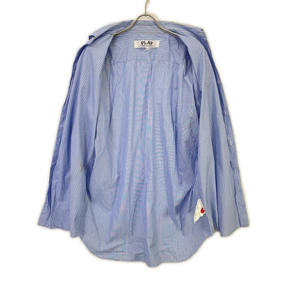 PLAYCOMMEdesGARCONS プレイコムデギャルソン AZ-B022 ブルー ストライプ 半袖シャツ トップス