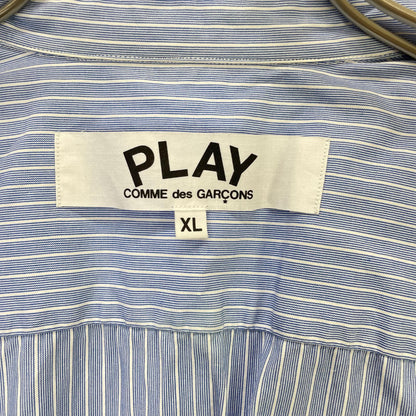 PLAYCOMMEdesGARCONS プレイコムデギャルソン AZ-B022 ブルー ストライプ 半袖シャツ トップス