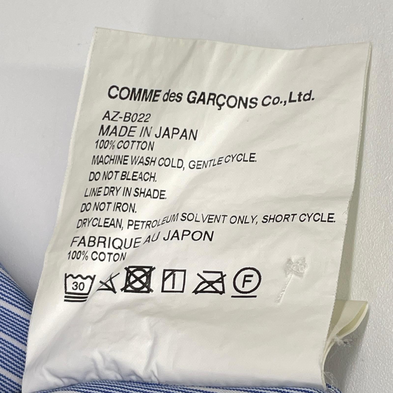PLAYCOMMEdesGARCONS プレイコムデギャルソン AZ-B022 ブルー ストライプ 半袖シャツ トップス