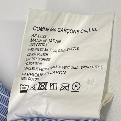 PLAYCOMMEdesGARCONS プレイコムデギャルソン AZ-B022 ブルー ストライプ 半袖シャツ トップス
