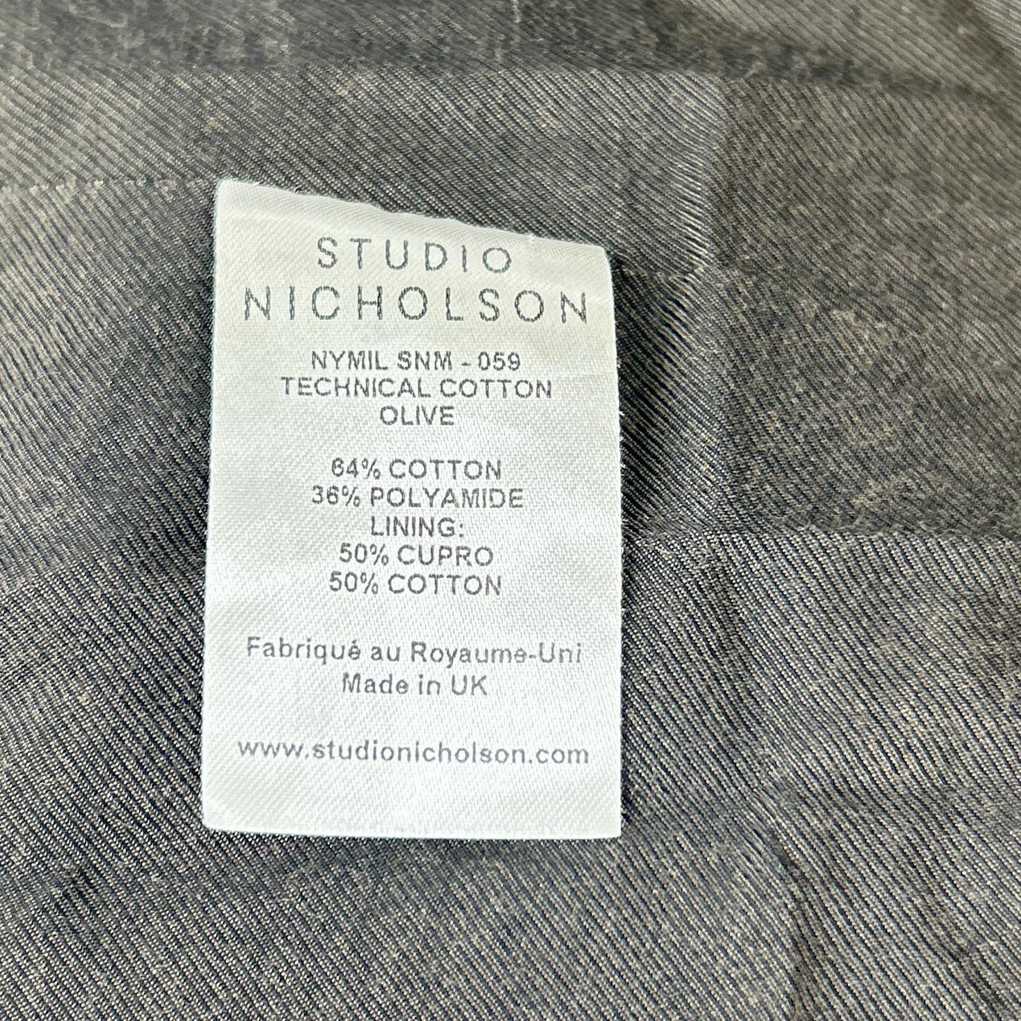 STUDIO NICHOLSON スタジオ ニコルソン SNM-059 カーキ TECHNICAL COTTON CAR COAT コート
