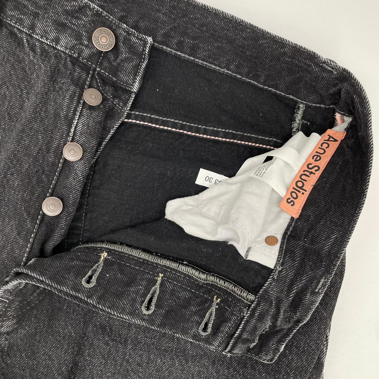 ACNE STUDIOS アクネ ストゥディオズ B00229 2021M Vintage Black ワイドデニムパンツ ボトムス