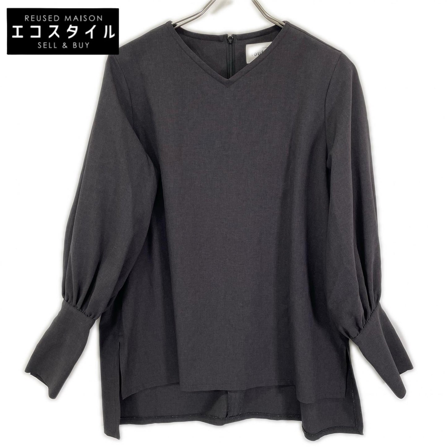 foufou フーフー FF231BL03 ブラック vneck easy long blouse ブラウス トップス