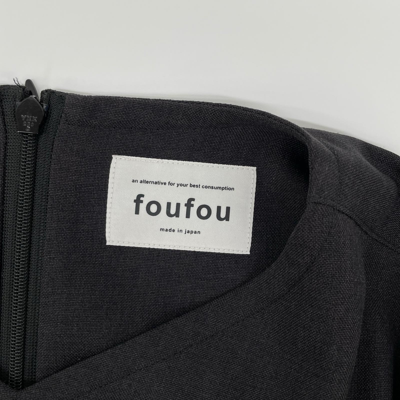 foufou フーフー FF231BL03 ブラック vneck easy long blouse ブラウス トップス
