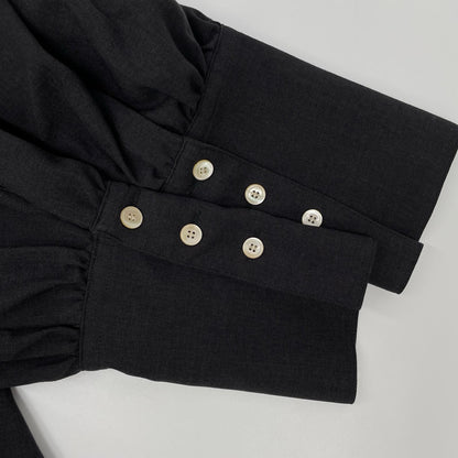 foufou フーフー FF231BL03 ブラック vneck easy long blouse ブラウス トップス