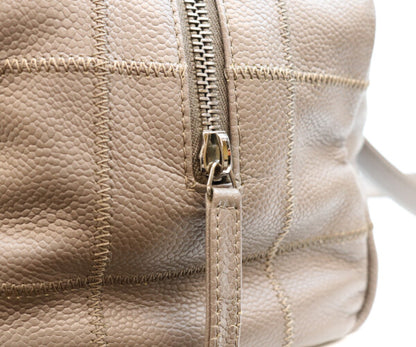 CHANEL シャネル A26135 9番台 グレー キャビアスキン チョコバー ミニボストンバッグ ボストンバッグ