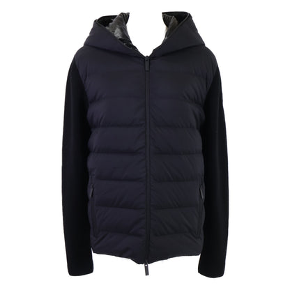 MONCLER Moncler Excellent condition CARDIGAN TRICOT down jacket with hood-logo knit panels