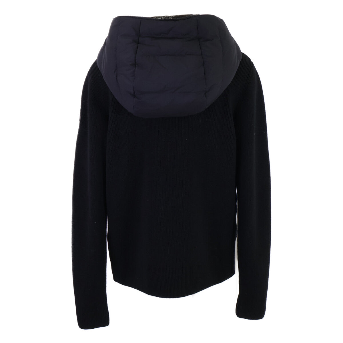 MONCLER Moncler Excellent condition CARDIGAN TRICOT down jacket with hood-logo knit panels
