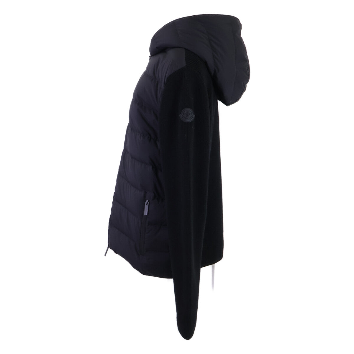 MONCLER Moncler Excellent condition CARDIGAN TRICOT down jacket with hood-logo knit panels