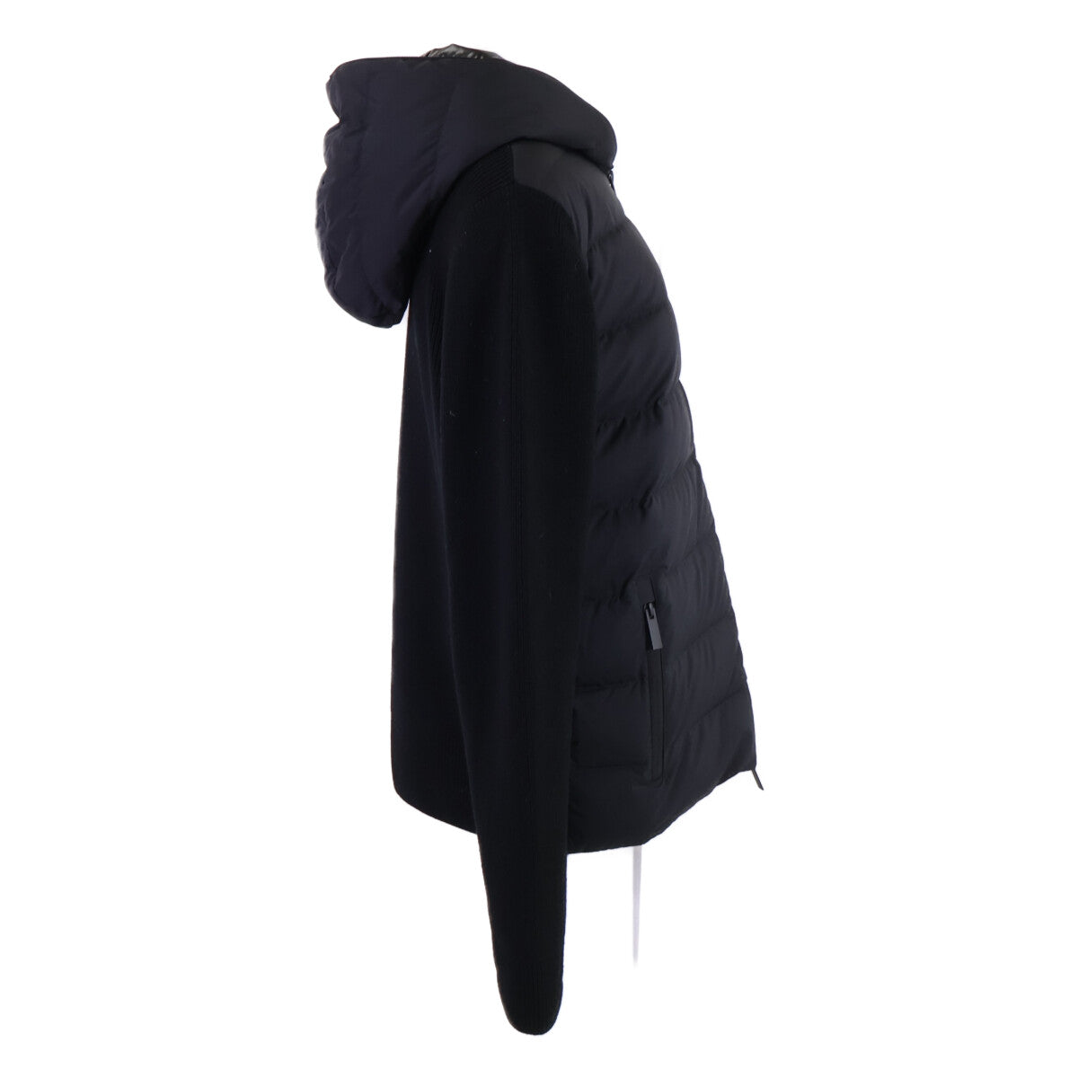 MONCLER Moncler Excellent condition CARDIGAN TRICOT down jacket with hood-logo knit panels
