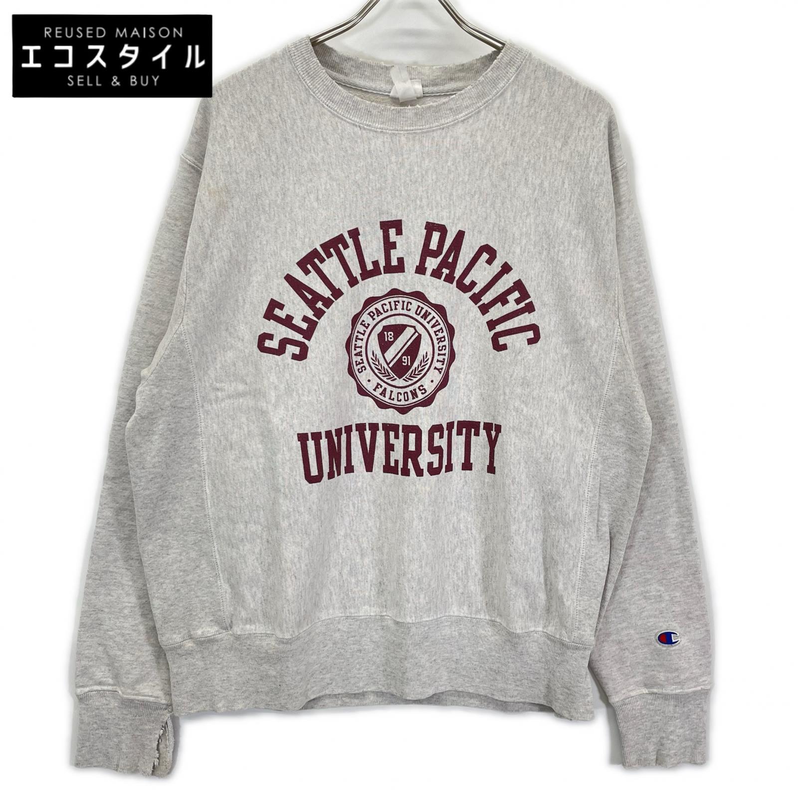 Champion チャンピオン HONDURAS製 グレー カレッジロゴ リバースウィーブ スウェット トップス