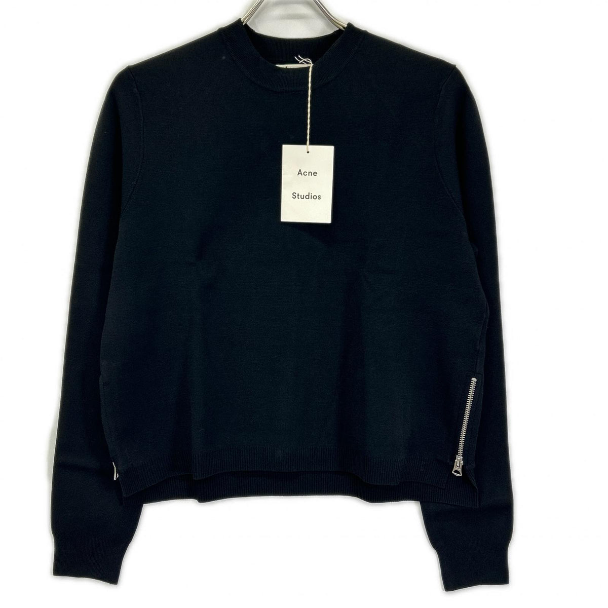 ACNE STUDIOS アクネ ストゥディオズ Misty PSS15 ブラック ジップ付 ニット トップス