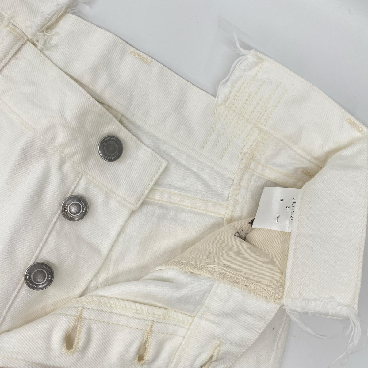 jonnlynx ジョンリンクス JL107-PT127 ホワイト コットン100 デニムパンツ ボトムス