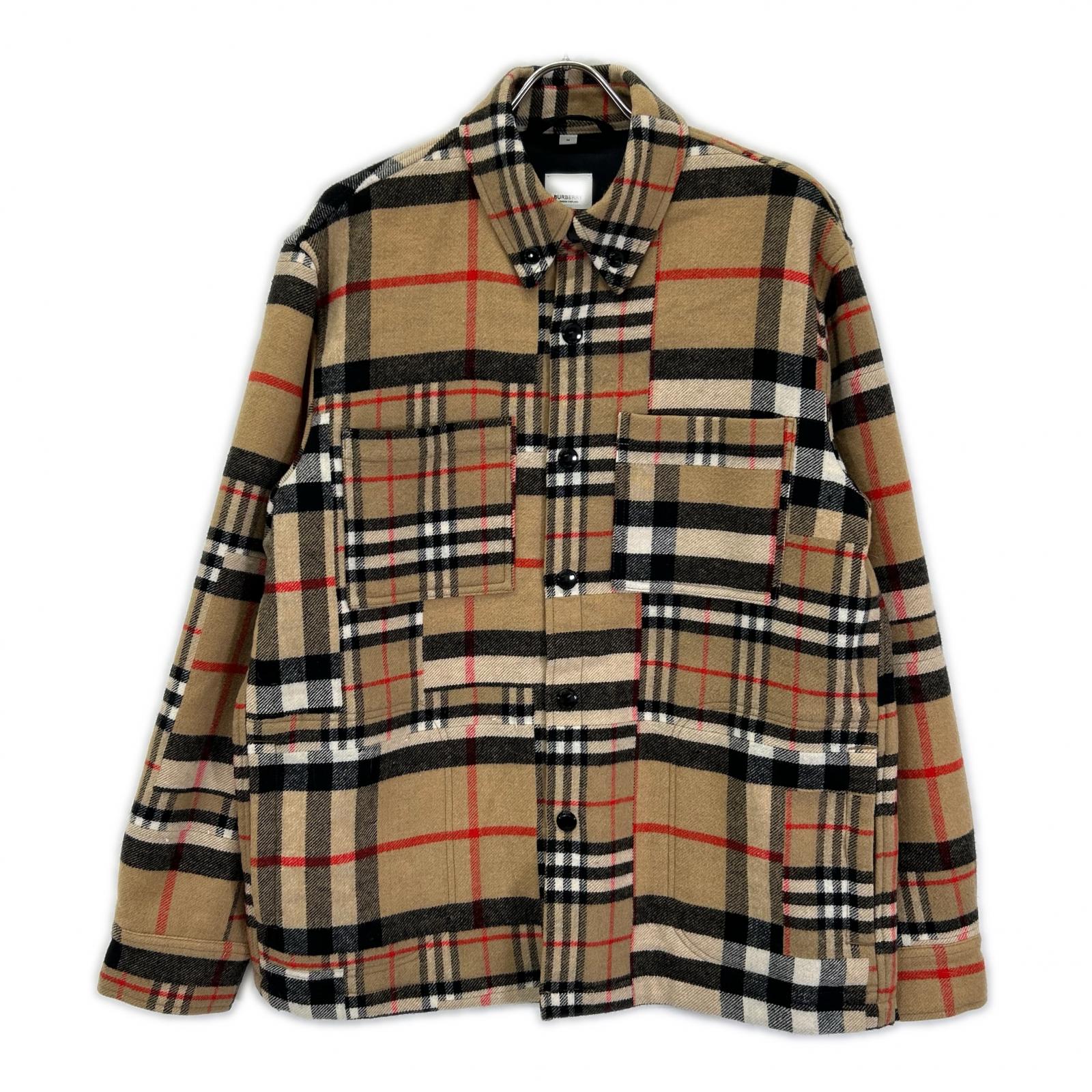 BURBERRY バーバリー ブラウン ノバチェック ウール CATERHAM BLOCK SHIRT ジャケット