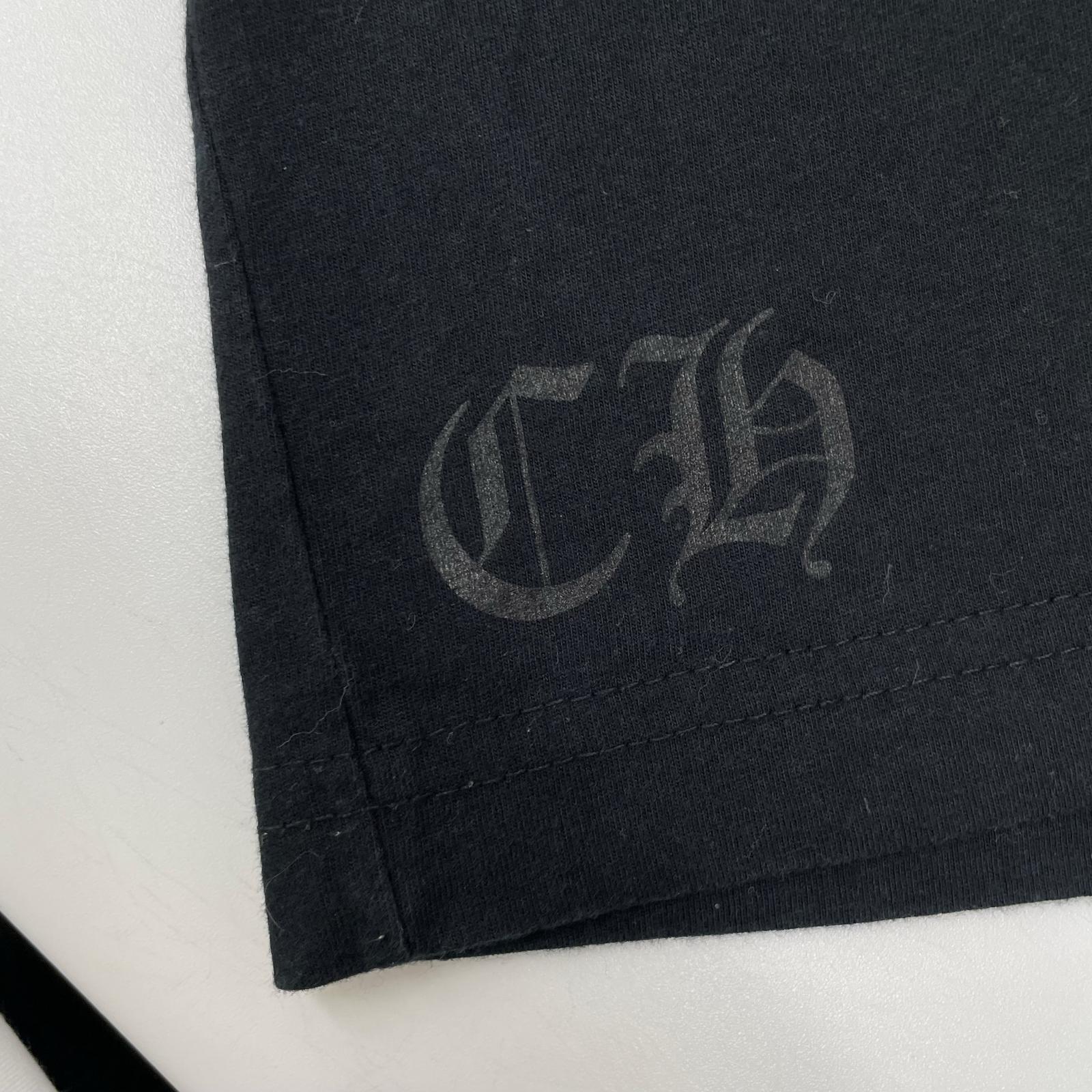 Chrome hearts クロムハーツ ブラック ホースシュープリント 半袖Tシャツ トップス