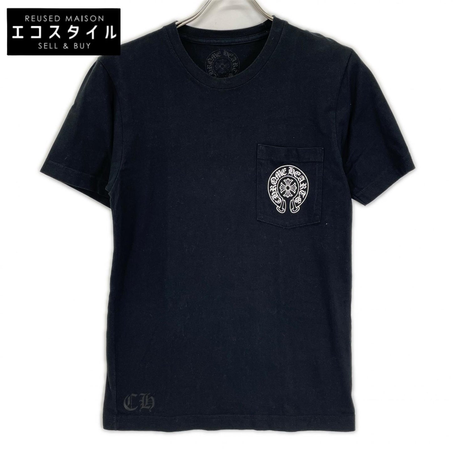 Chrome hearts クロムハーツ ブラック ホースシュープリント 半袖Tシャツ トップス