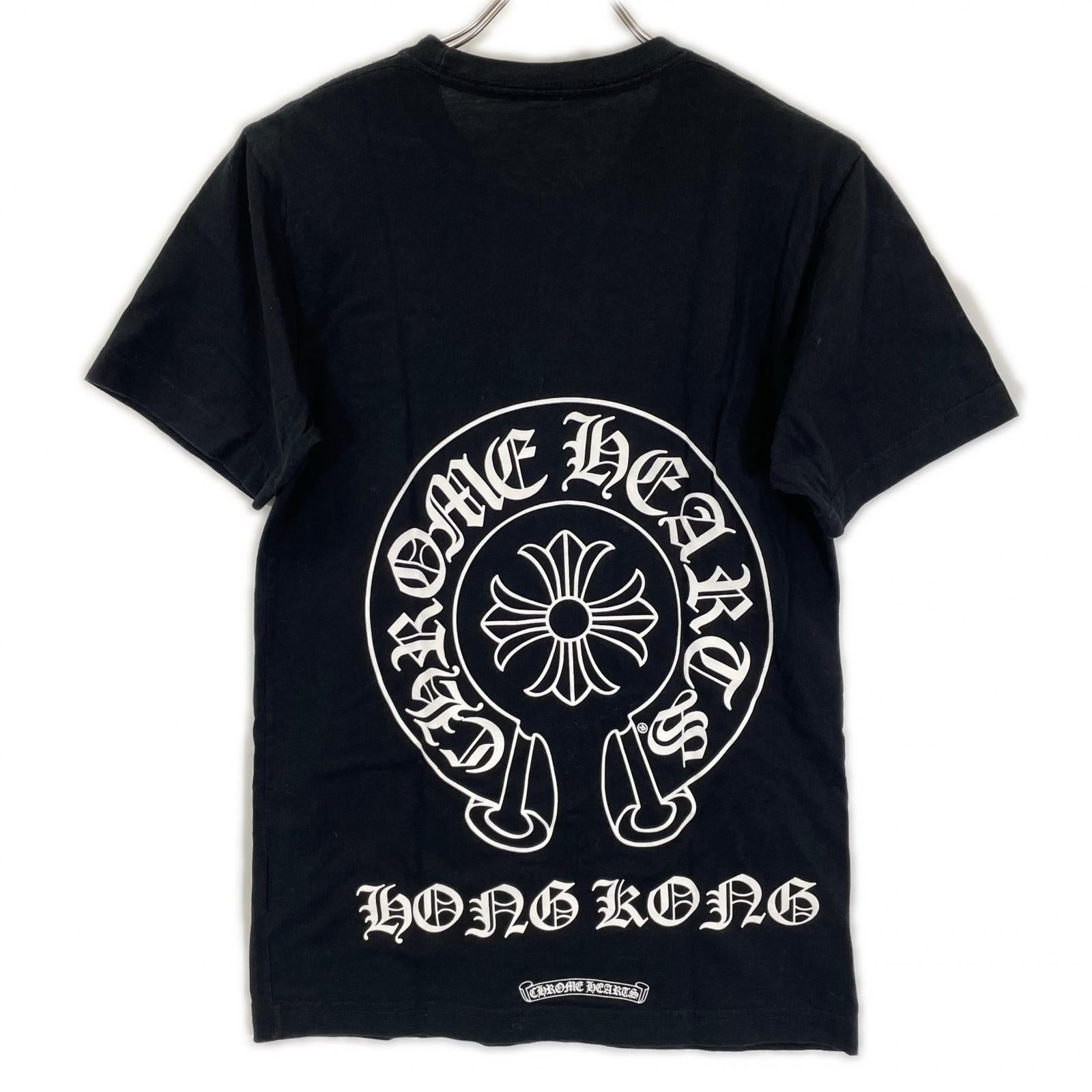 Chrome hearts クロムハーツ ブラック ホースシュープリント 半袖Tシャツ トップス