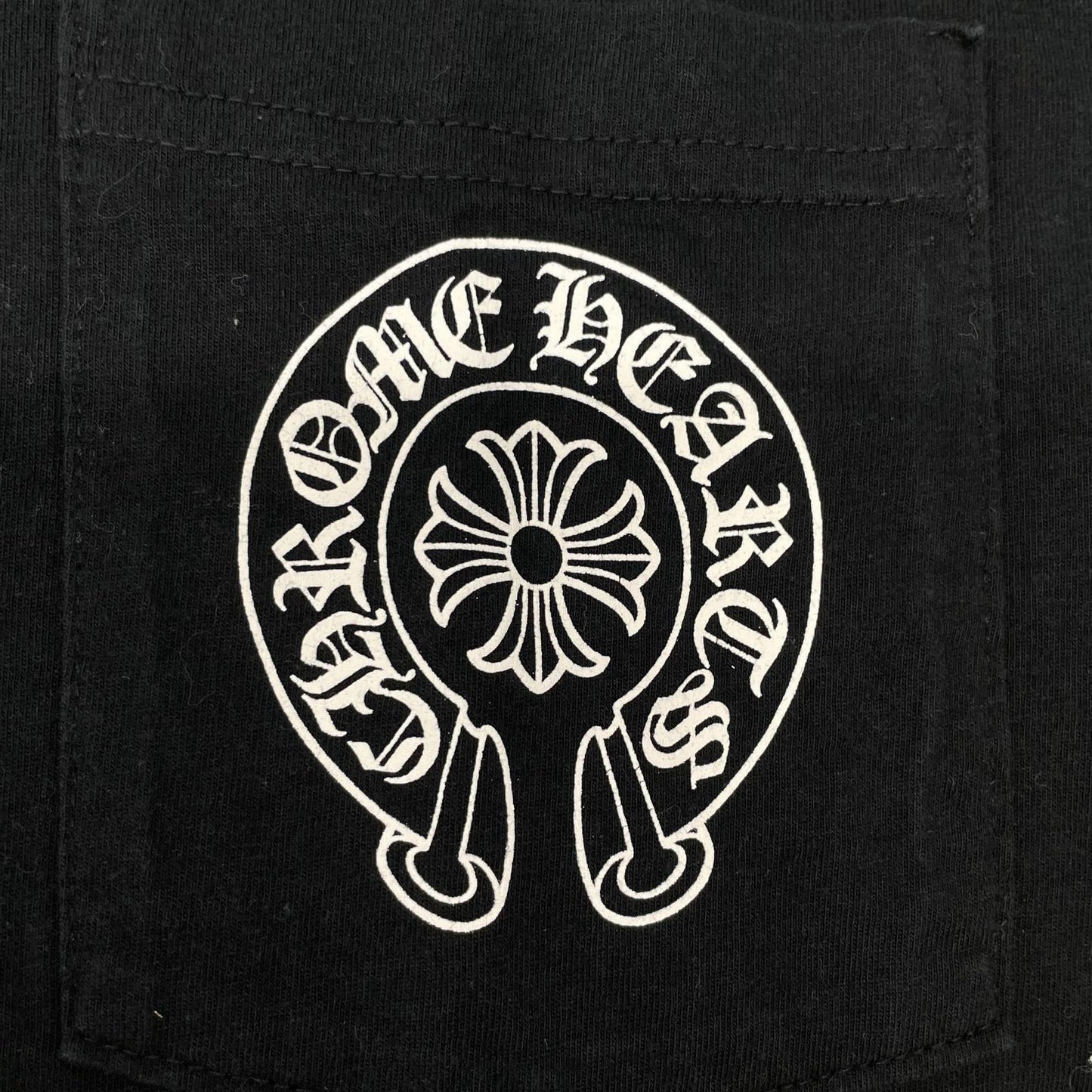 Chrome hearts クロムハーツ ブラック ホースシュープリント 半袖Tシャツ トップス