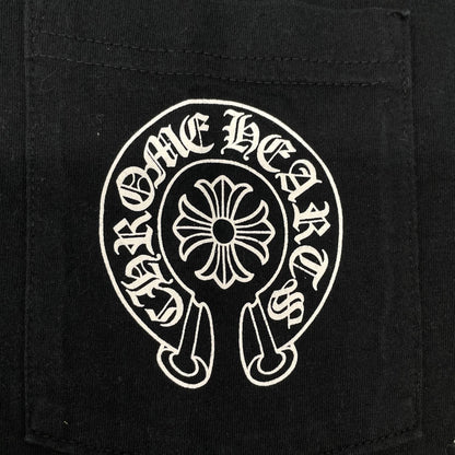 Chrome hearts クロムハーツ ブラック ホースシュープリント 半袖Tシャツ トップス