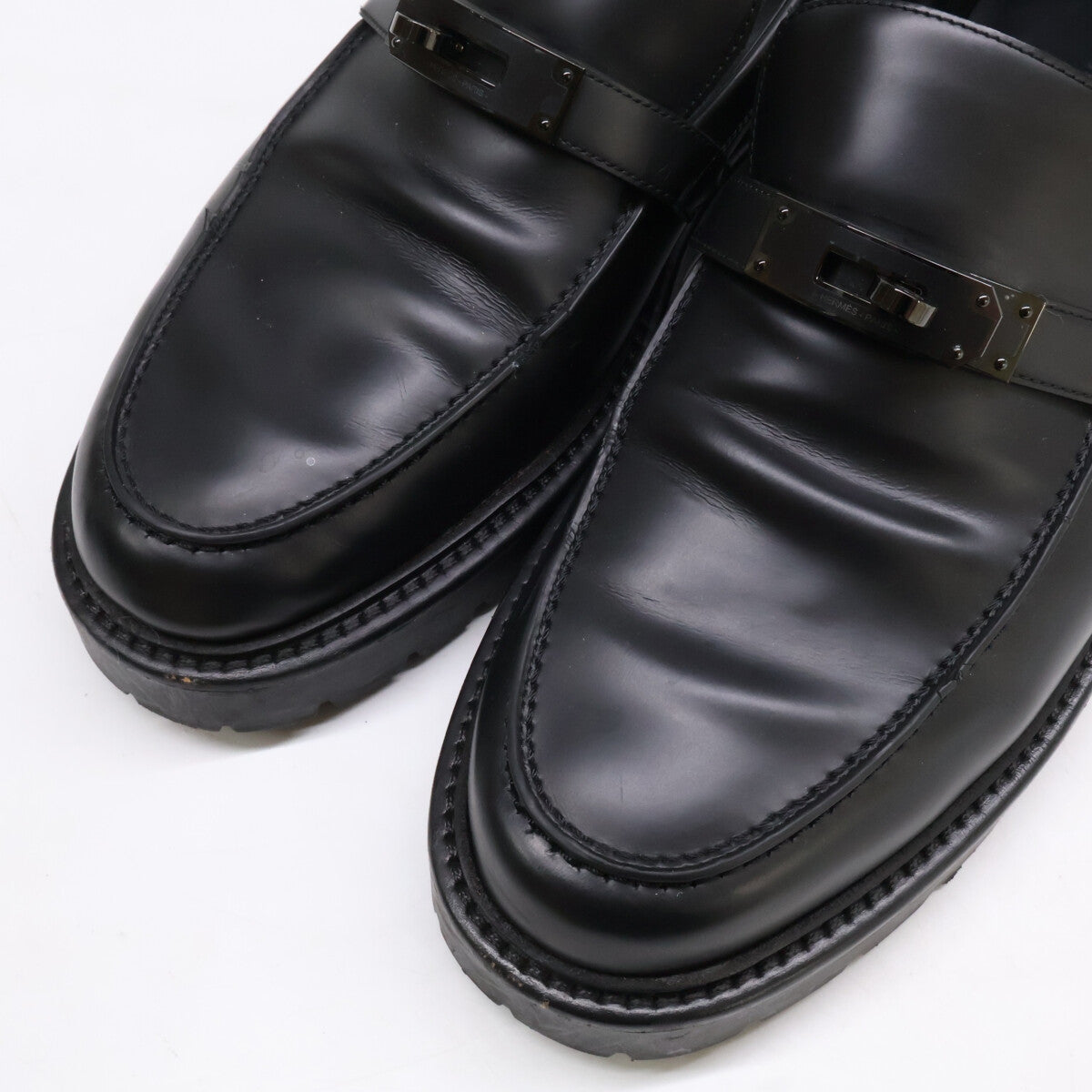 HERMES エルメス ケリー金具 レザー デスタン ローファー シューズ