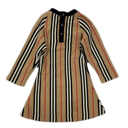 BURBERRY バーバリー 8022668 ブラウン ストライプ 長袖 ワンピース ワンピース