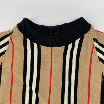 BURBERRY バーバリー 8022668 ブラウン ストライプ 長袖 ワンピース ワンピース