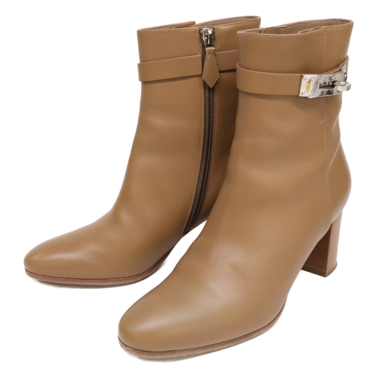 HERMES [Excellent condition] Saint-Germain leather short boots with Kelly hardware shoes