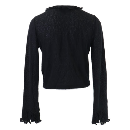 CHANEL シャネル 【美品/国内正規】25A P80079K11542 プレタポルテコレクション ラインストーンボタン フリルカーディガン トップス