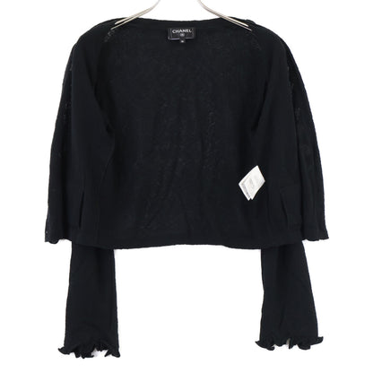 CHANEL シャネル 【美品/国内正規】25A P80079K11542 プレタポルテコレクション ラインストーンボタン フリルカーディガン トップス
