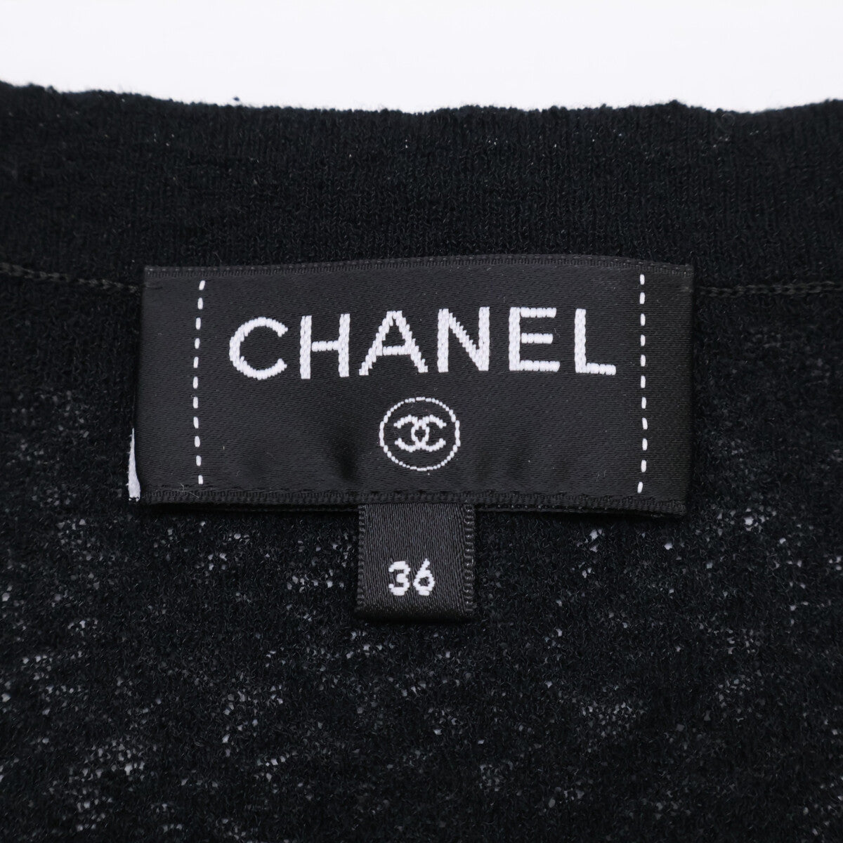 CHANEL シャネル 【美品/国内正規】25A P80079K11542 プレタポルテコレクション ラインストーンボタン フリルカーディガン トップス