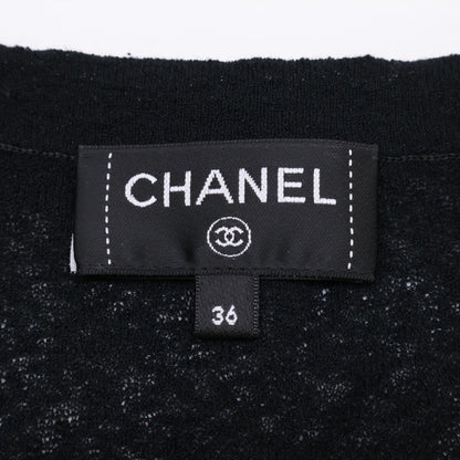 CHANEL シャネル 【美品/国内正規】25A P80079K11542 プレタポルテコレクション ラインストーンボタン フリルカーディガン トップス