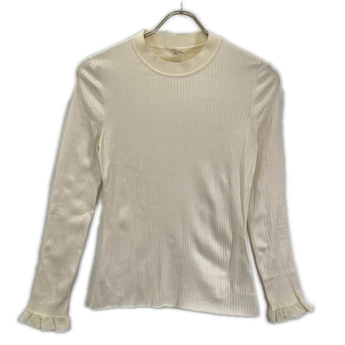 HERMES 2H2654DM 22AW Ivory Silk-Rib Pullover Knit Top