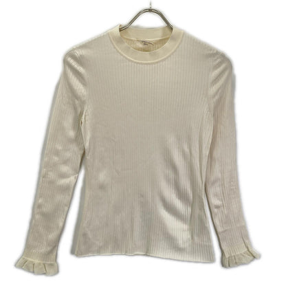 HERMES 2H2654DM 22AW Ivory Silk-Rib Pullover Knit Top