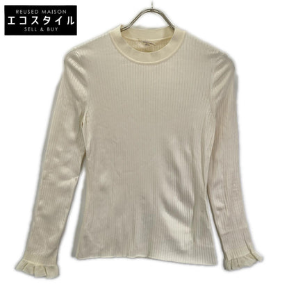 HERMES 2H2654DM 22AW Ivory Silk-Rib Pullover Knit Top