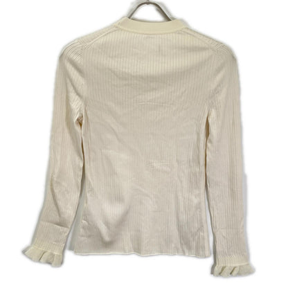 HERMES 2H2654DM 22AW Ivory Silk-Rib Pullover Knit Top