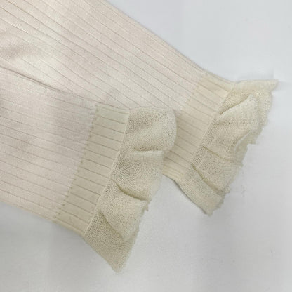 HERMES 2H2654DM 22AW Ivory Silk-Rib Pullover Knit Top