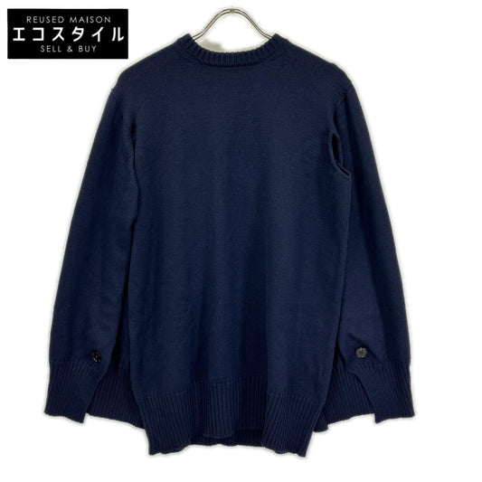 JILSANDER ジルサンダー J02GP0006 ネイビー ウール オーバー ニット トップス