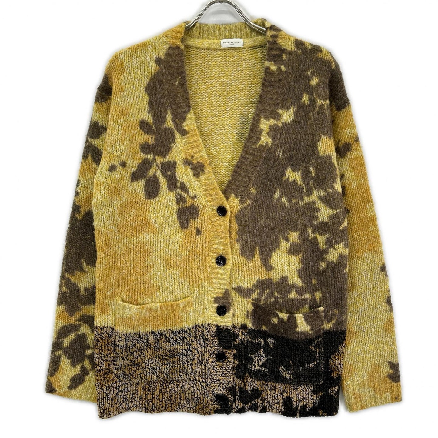 DRIES VAN NOTEN ドリスヴァンノッテン 23AW イエロー アルパカ×メリノウール フロール カーディガン トップス