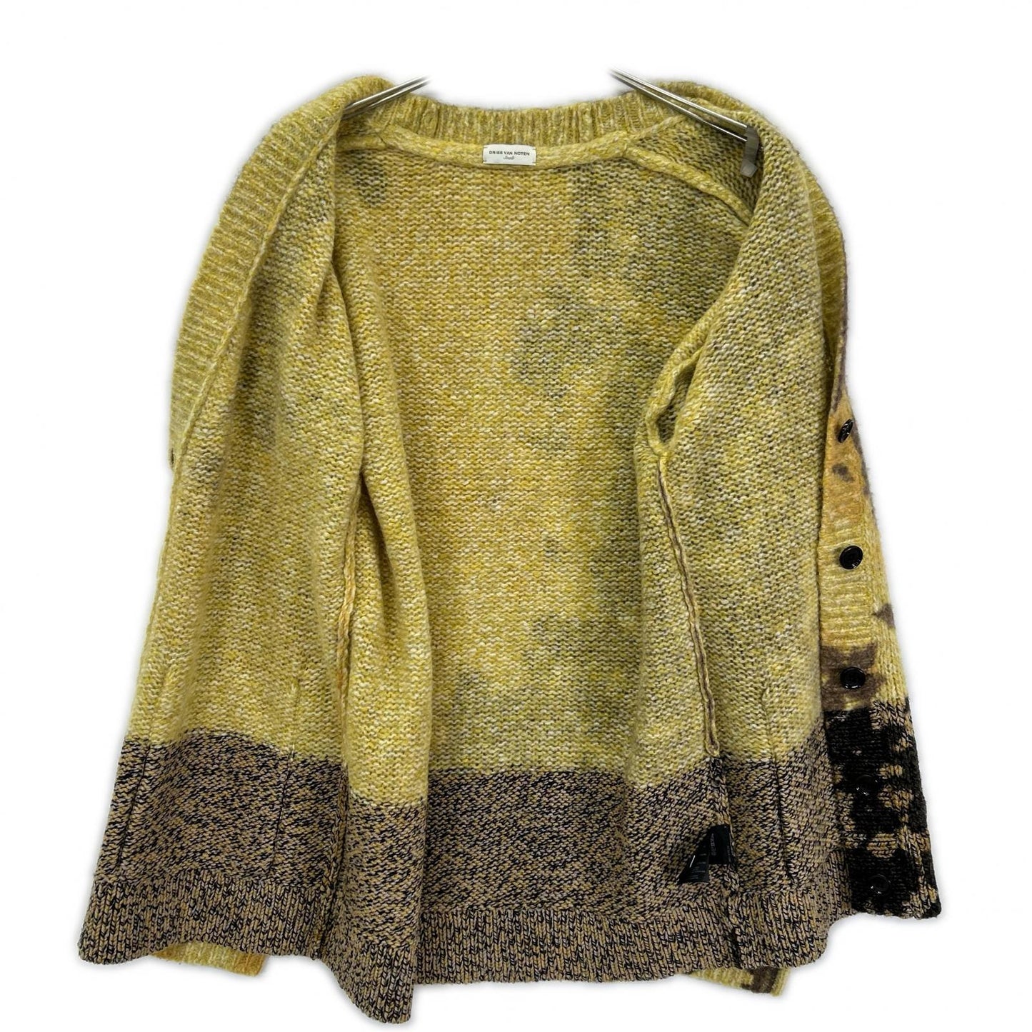 DRIES VAN NOTEN ドリスヴァンノッテン 23AW イエロー アルパカ×メリノウール フロール カーディガン トップス