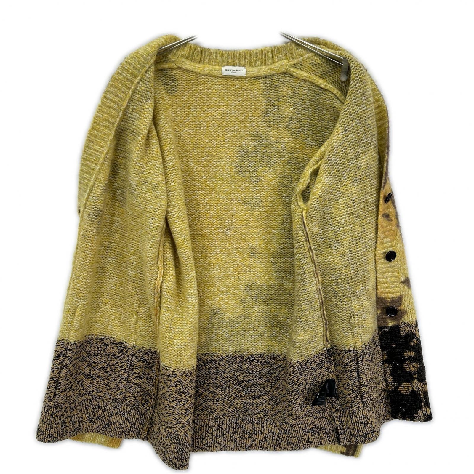DRIES VAN NOTEN ドリスヴァンノッテン 23AW イエロー アルパカ×メリノウール フロール カーディガン トップス