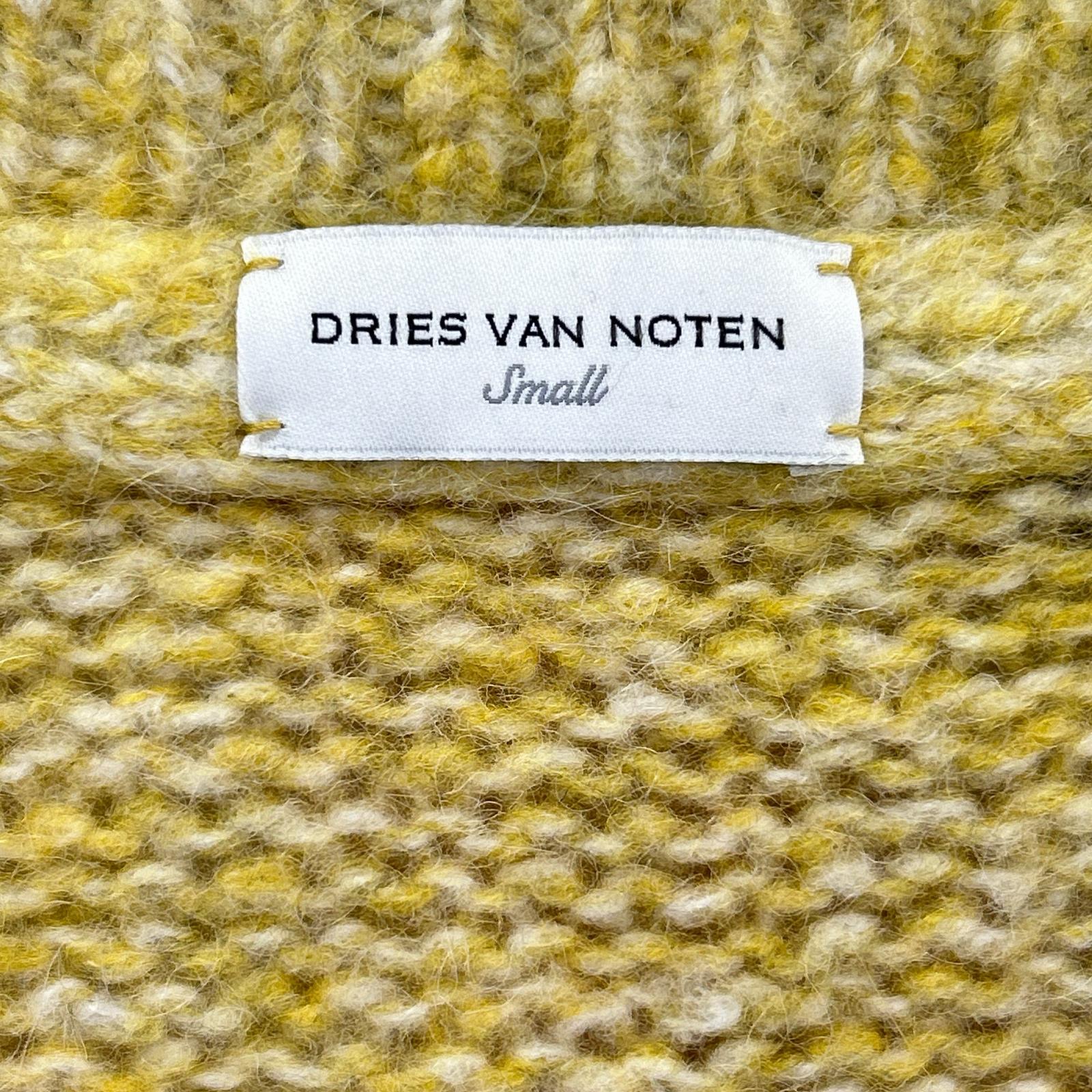 DRIES VAN NOTEN ドリスヴァンノッテン 23AW イエロー アルパカ×メリノウール フロール カーディガン トップス